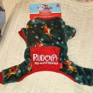 Rudolph the Red-Nosed Reindeer Holiday Dog Pajamas - Green and Red